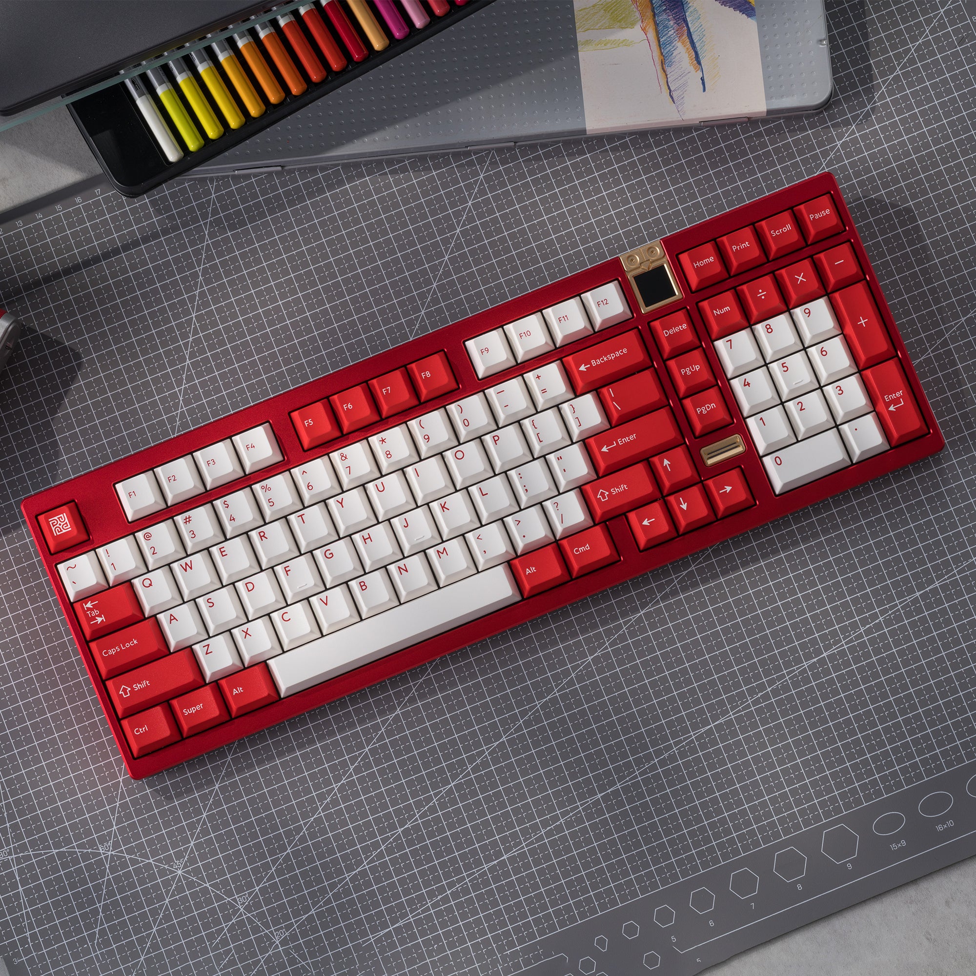 KBDfans Ready to use Athena 1800 Anodized red with PBTfans Target