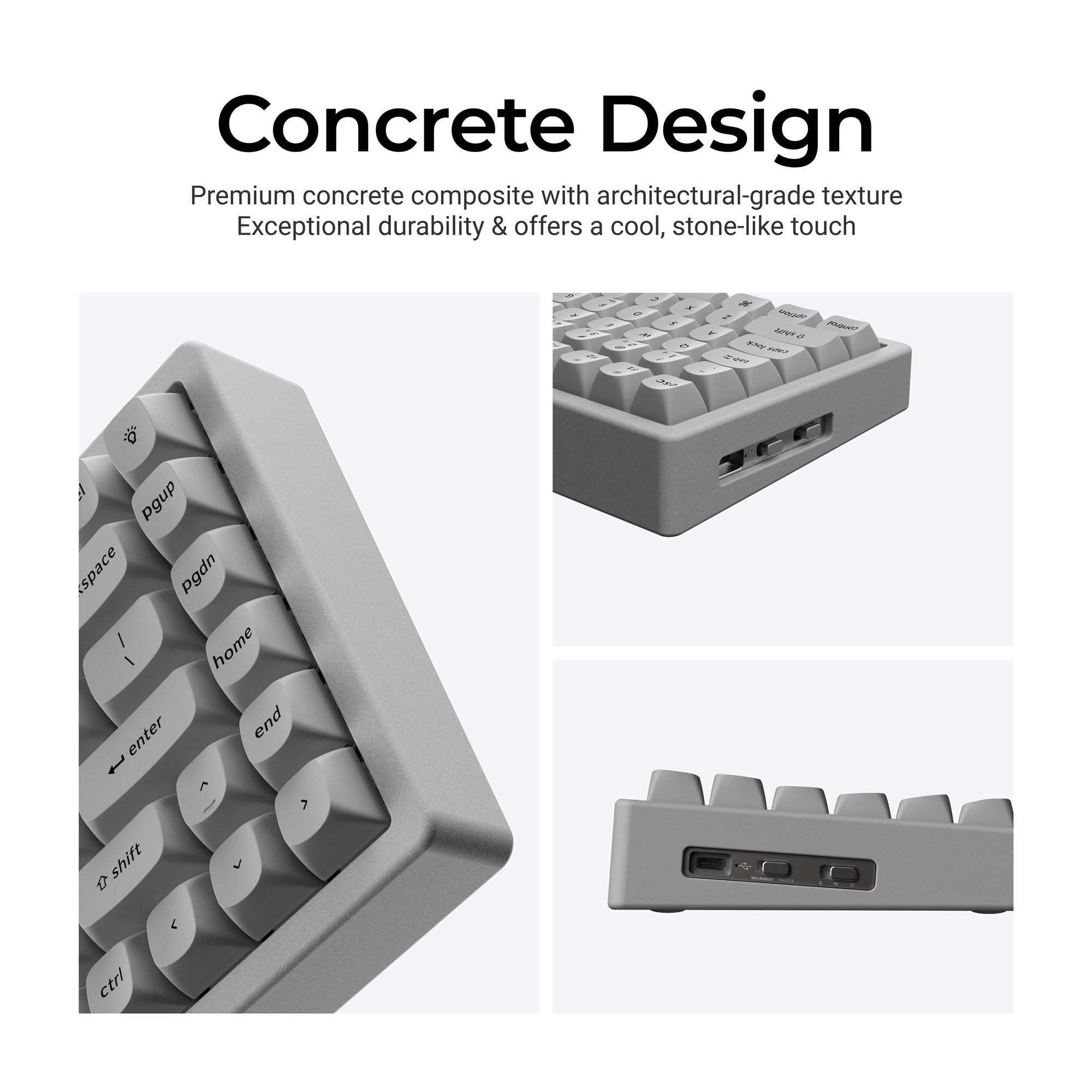 Keychron K2 HE Wireless Magnetic Switch Custom Keyboard - Concrete Edition 5